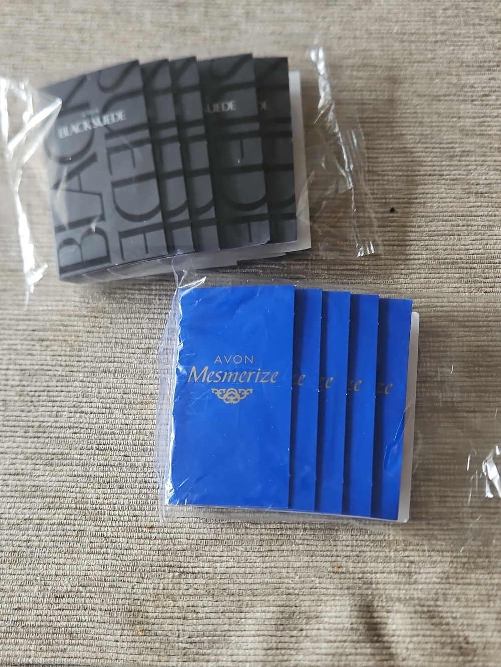 Avon Black Suede & Mesmerize Fragrance Samples.  2 Packs 5 Per Pack